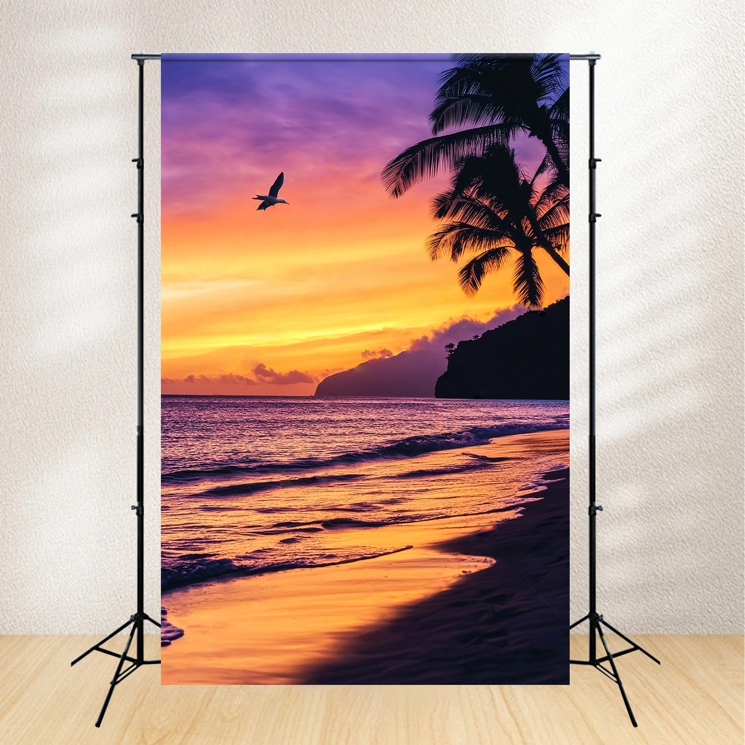 Fond Photo Automne Silhouette Palmier Coucher Soleil Tropical LXX58-163