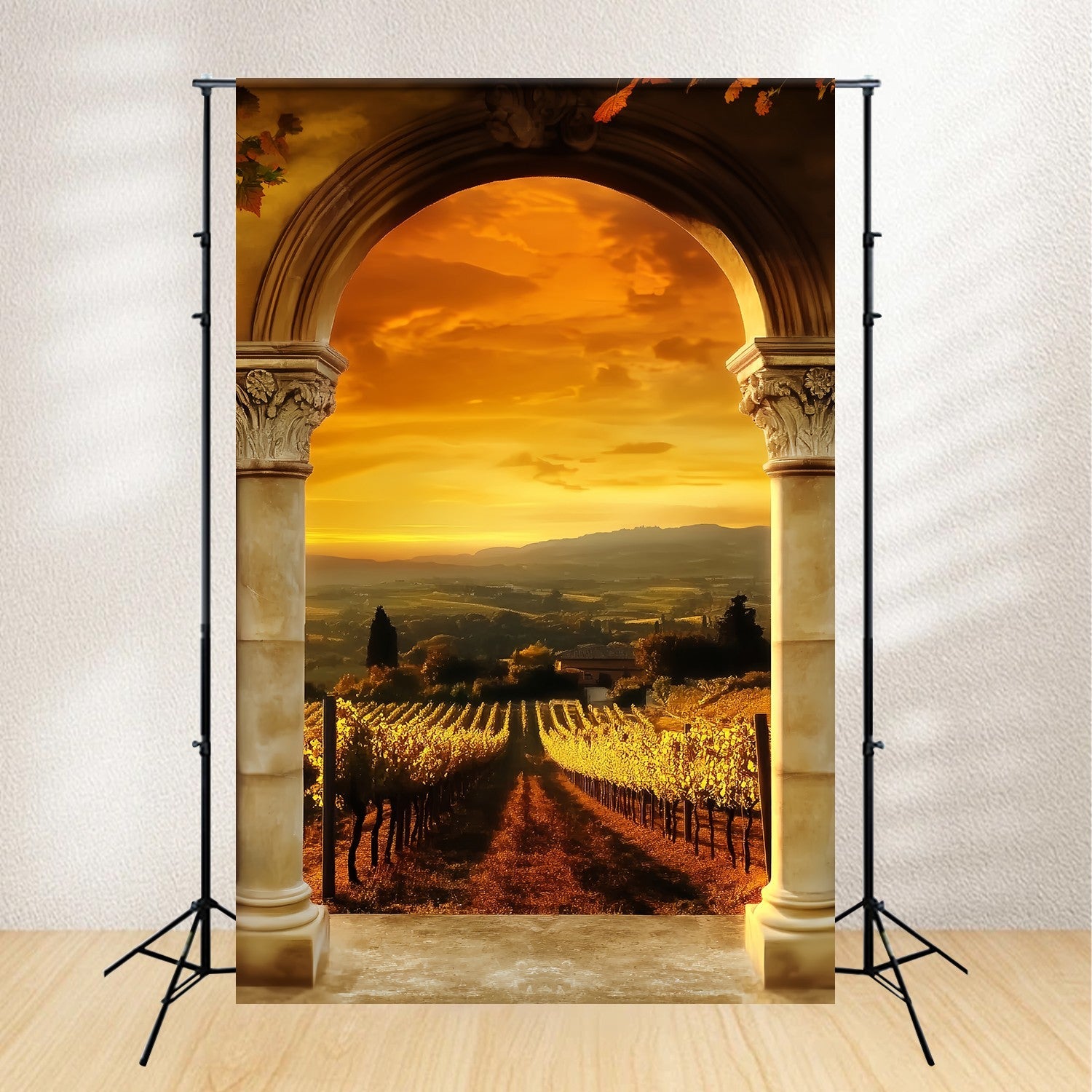 Toile de fond Automne Vue Arc Vignoble Doré LXX58-174