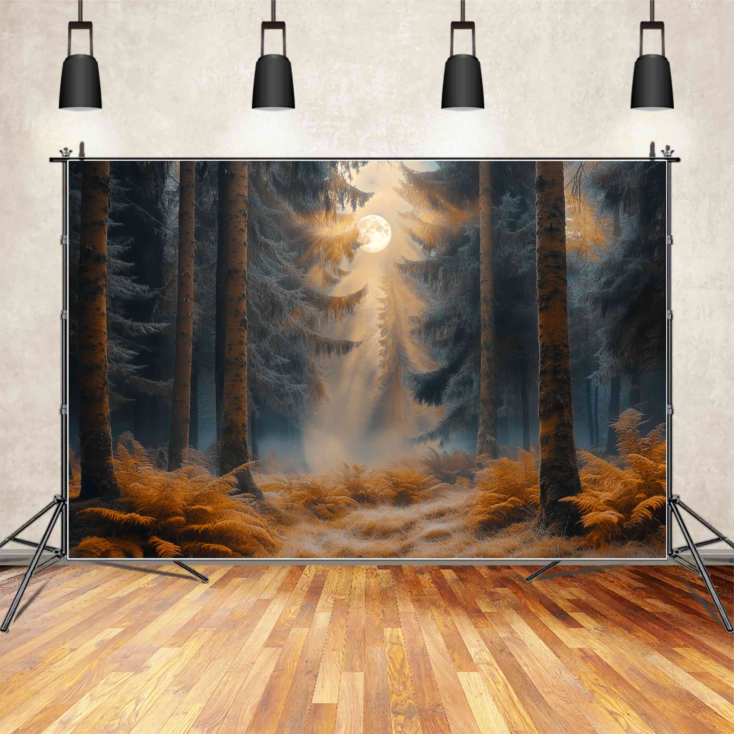 Toile de fond Automne Forêt Automne Enchantée Clair De Lune LXX58-185