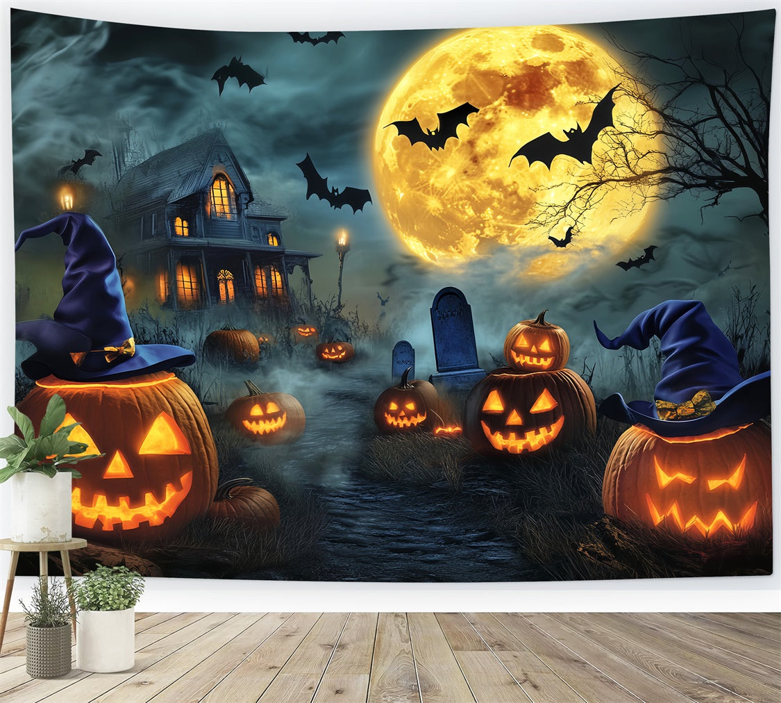 Toile halloween Chapeau de Sorcière Citrouille LXX58-19