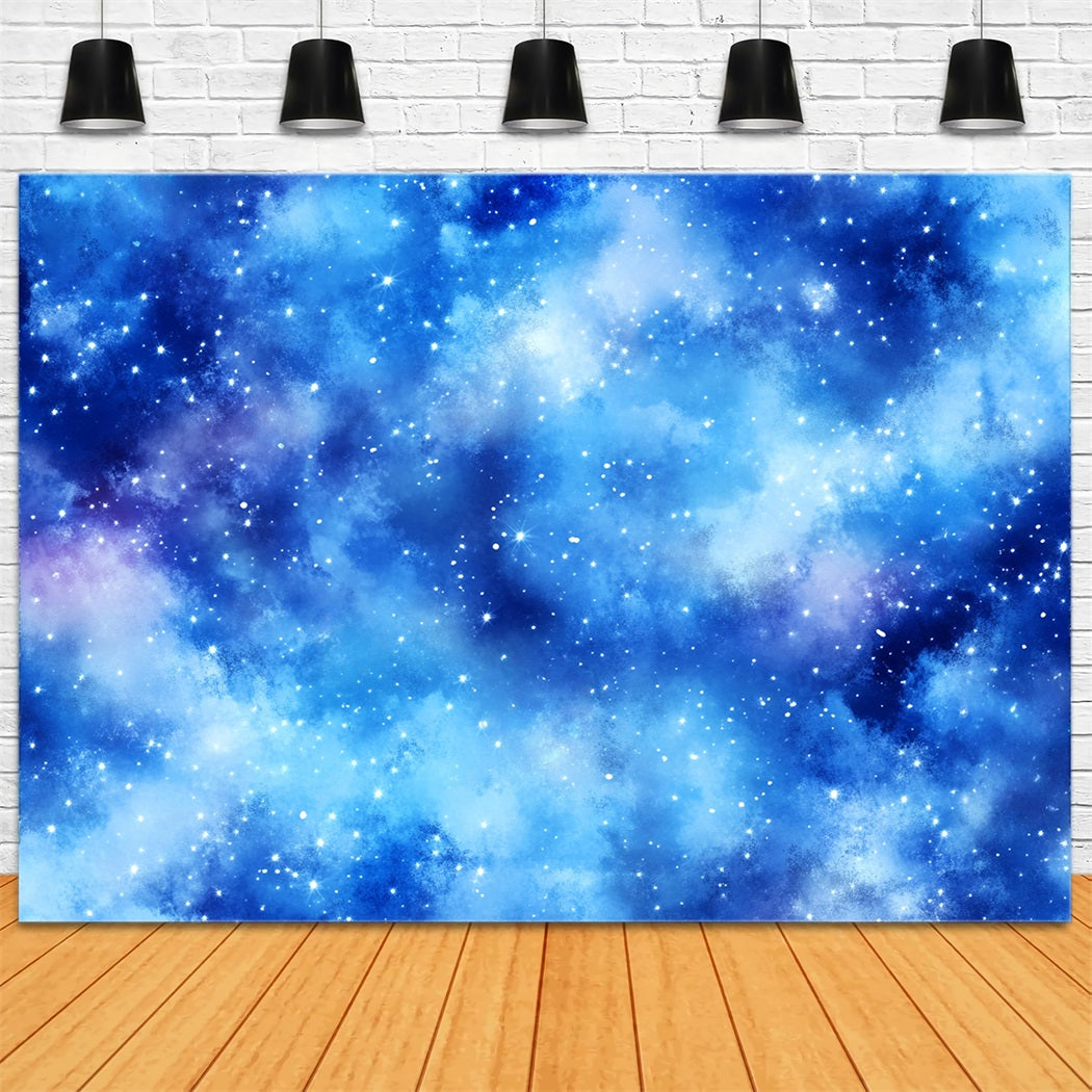 Toile de fond Hiver Nuage Cosmique Bleu Étoilé CSH58-218