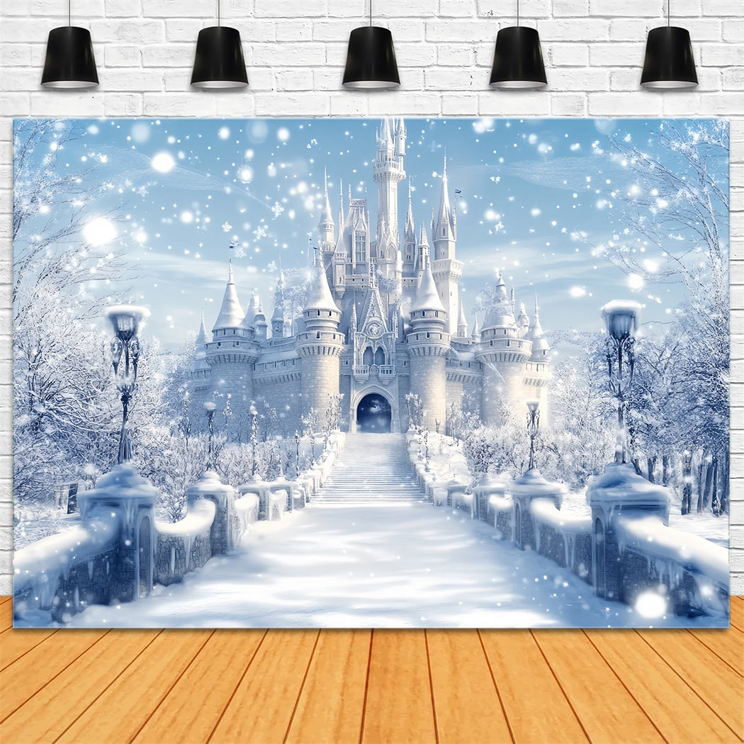 Toile de fond Hiver Château Givré Éclat Fantastique CSH58-225
