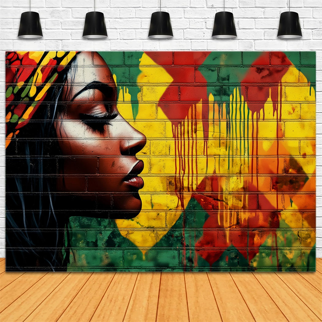 Fond Photo Graffiti Histoire Noire Portrait Femme Couleurs Vives LXX58-255