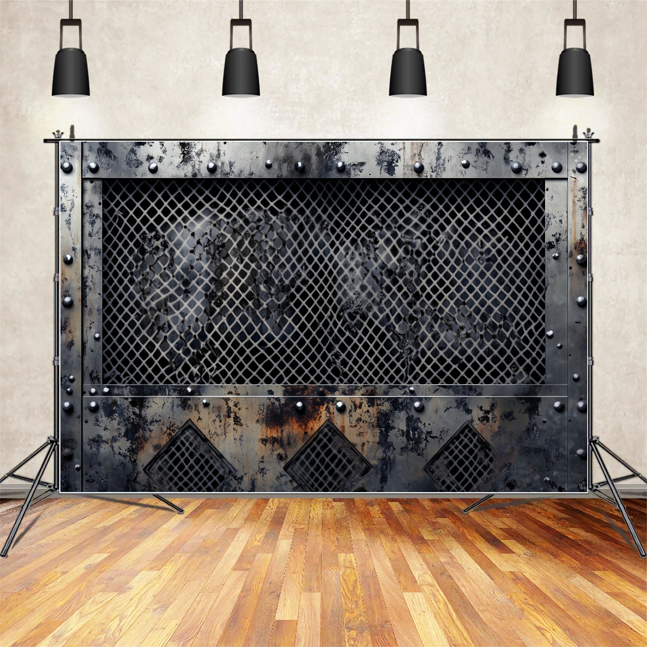 Toile de fond Graffiti Mur Acier Rouillé Grille Grunge Noir Blanc LXX58-266