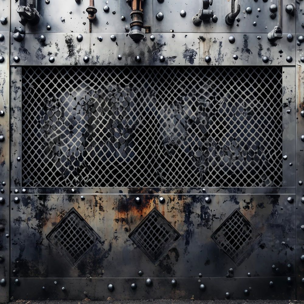 Toile de fond Graffiti Mur Acier Rouillé Grille Grunge Noir Blanc LXX58-266