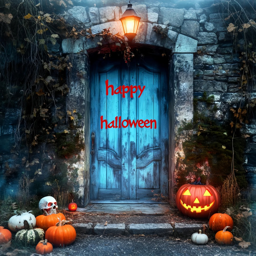 Toile de fond photo halloween Entrée Bleue Hantée LXX58-29