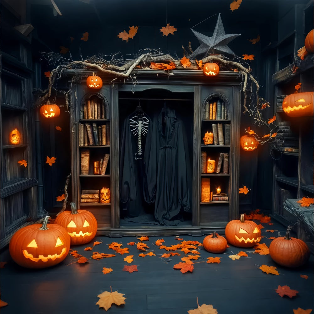 Fond de photo halloween Placard Robes Effrayantes Garage LXX58-31