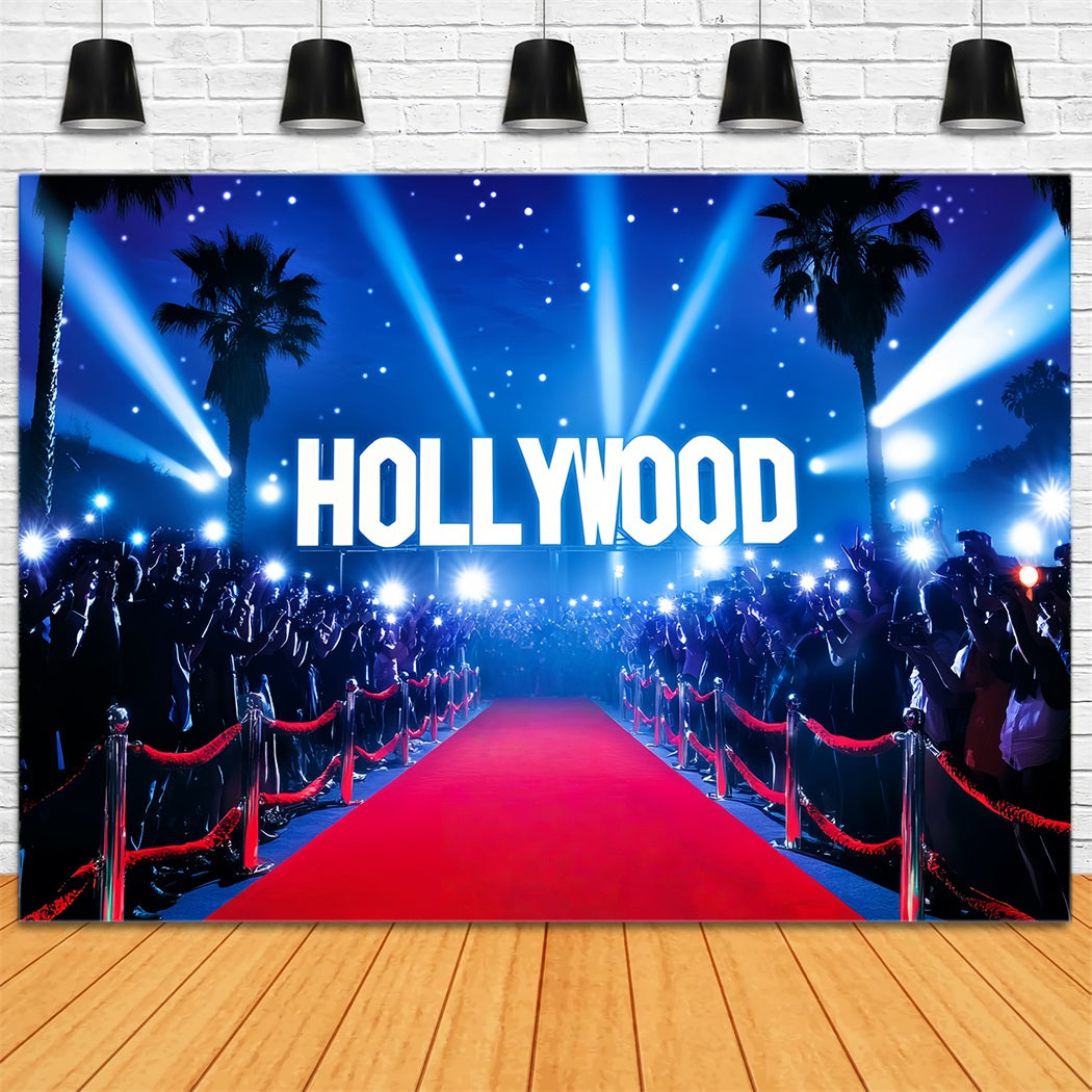 Toile de fond Tapis Rouge Hollywood Lumières Foule Paparazzi LXX58-323
