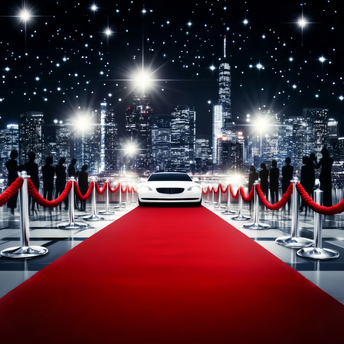 Toile de fond Tapis Rouge Paparazzi Arrivée Voiture de Luxe LXX58-325