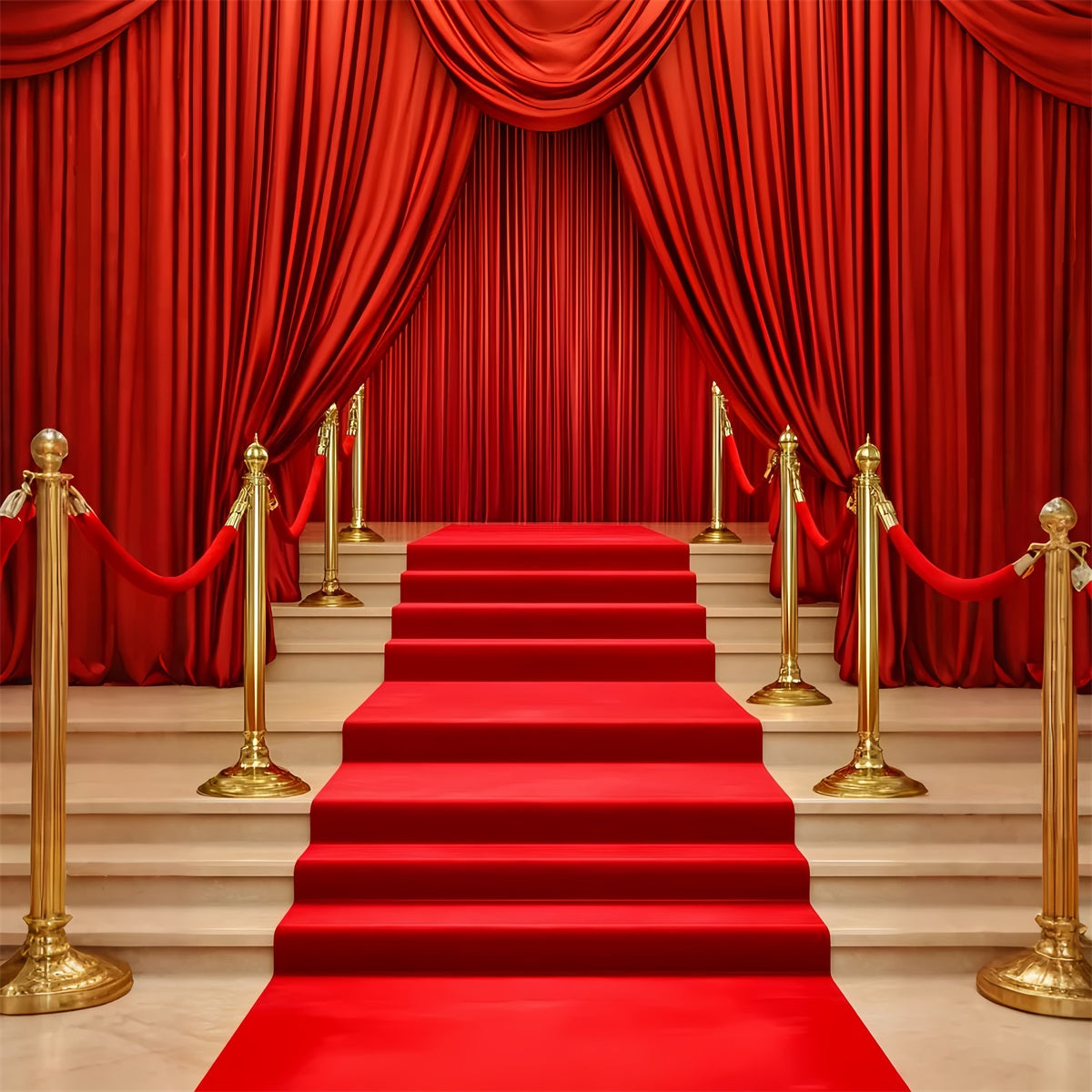 Toile de fond Tapis Rouge Rideau Drapé Entrée Élégante Broadway LXX58-333
