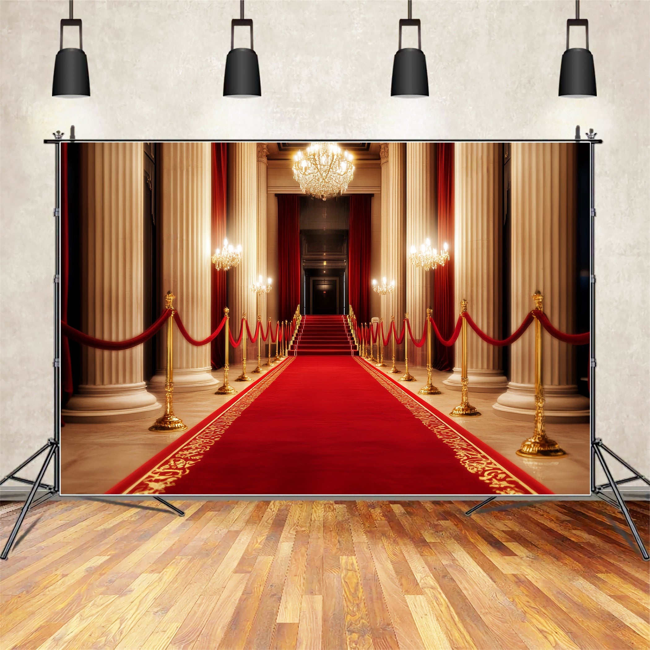 Toile de fond Tapis Rouge Grand Hall Lustre Brillant LXX58-341