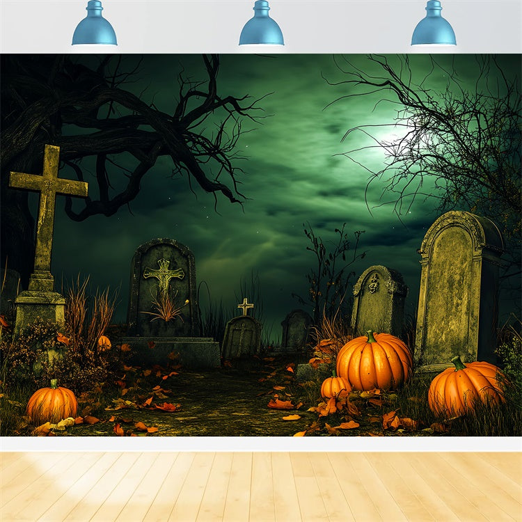 Toile de fond photo halloween Chemin Tombe Minuit LXX58-37