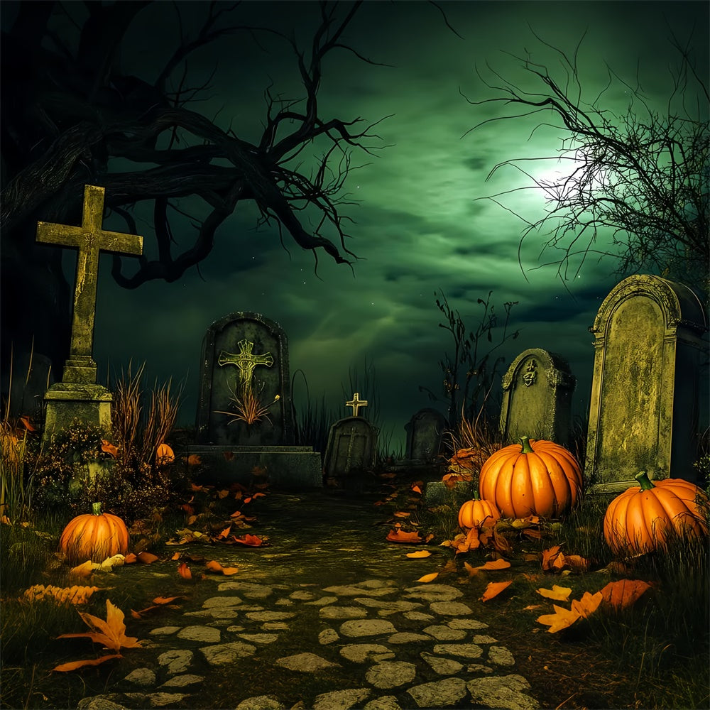 Toile de fond photo halloween Chemin Tombe Minuit LXX58-37