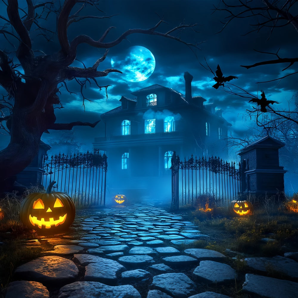 Fond studio halloween Manoir Clair de Lune Hanté LXX58-38