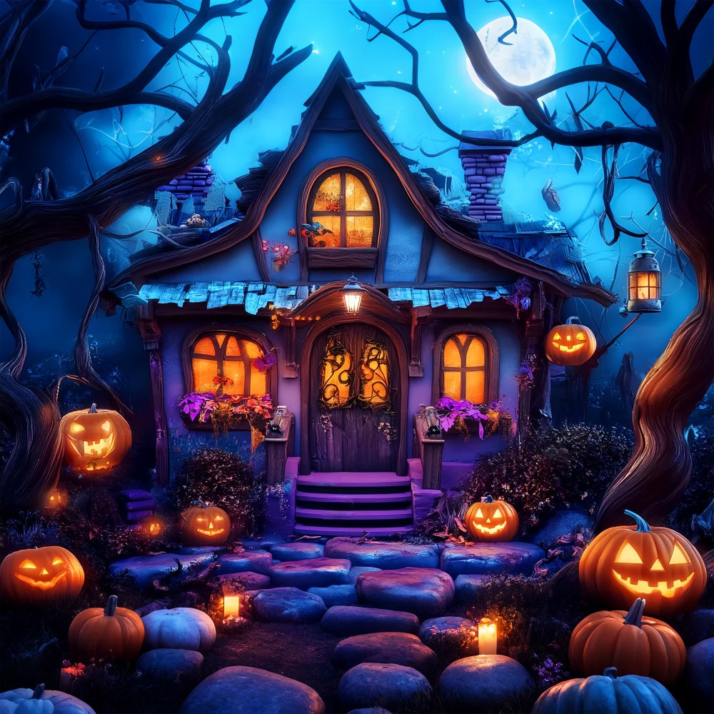 Fond studio halloween Cottage Sorcière Enchantée LXX58-46