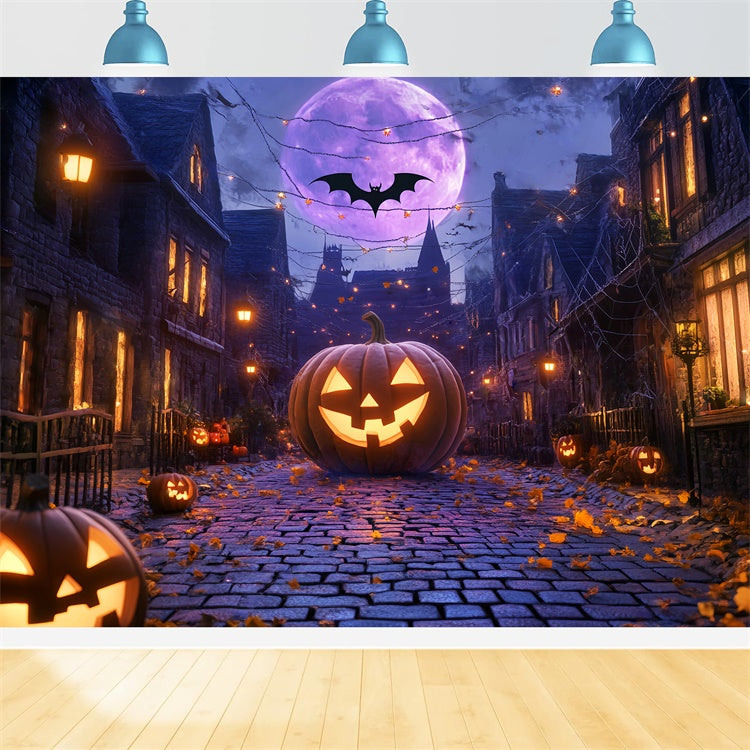 Toile photo halloween Allée Géante de Citrouilles LXX58-48