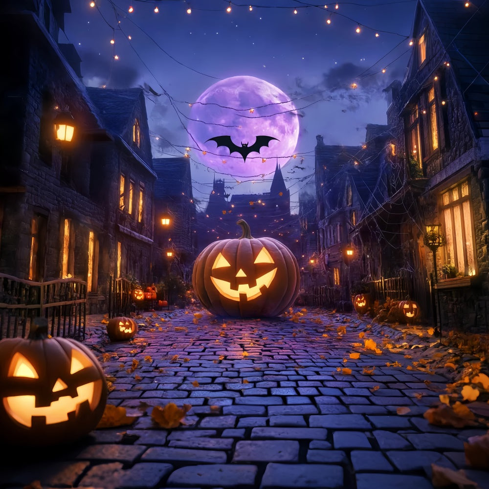 Toile photo halloween Allée Géante de Citrouilles LXX58-48