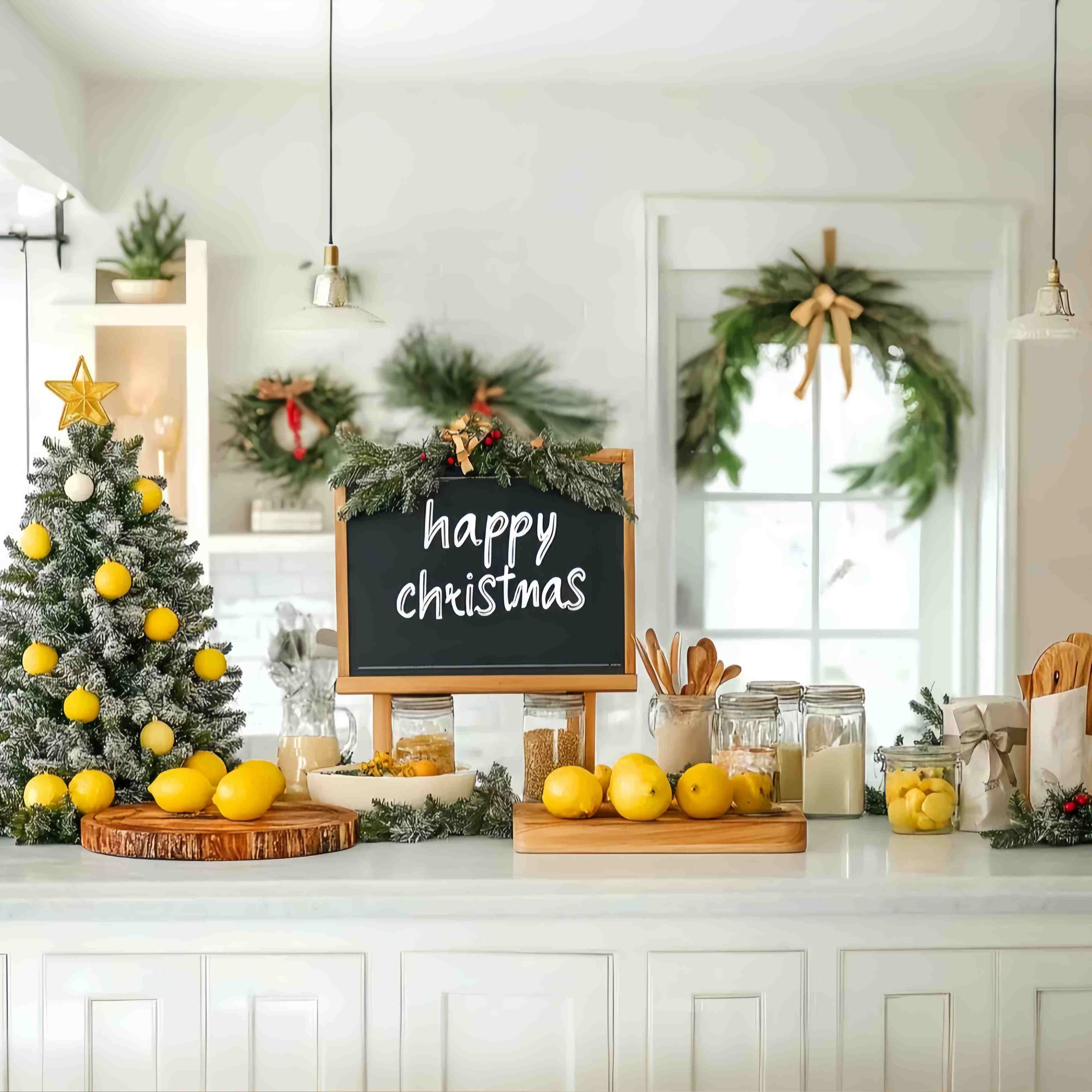 Toile de fond Noël Cuisine Ferme Citronnée LXX58-56