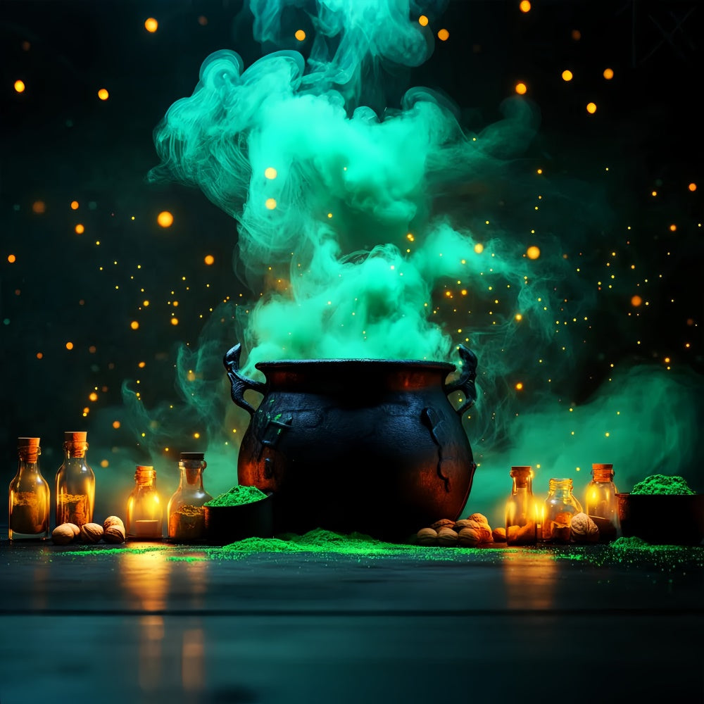 Fond studio halloween Sorcière Brume et Chaudron LXX58-6