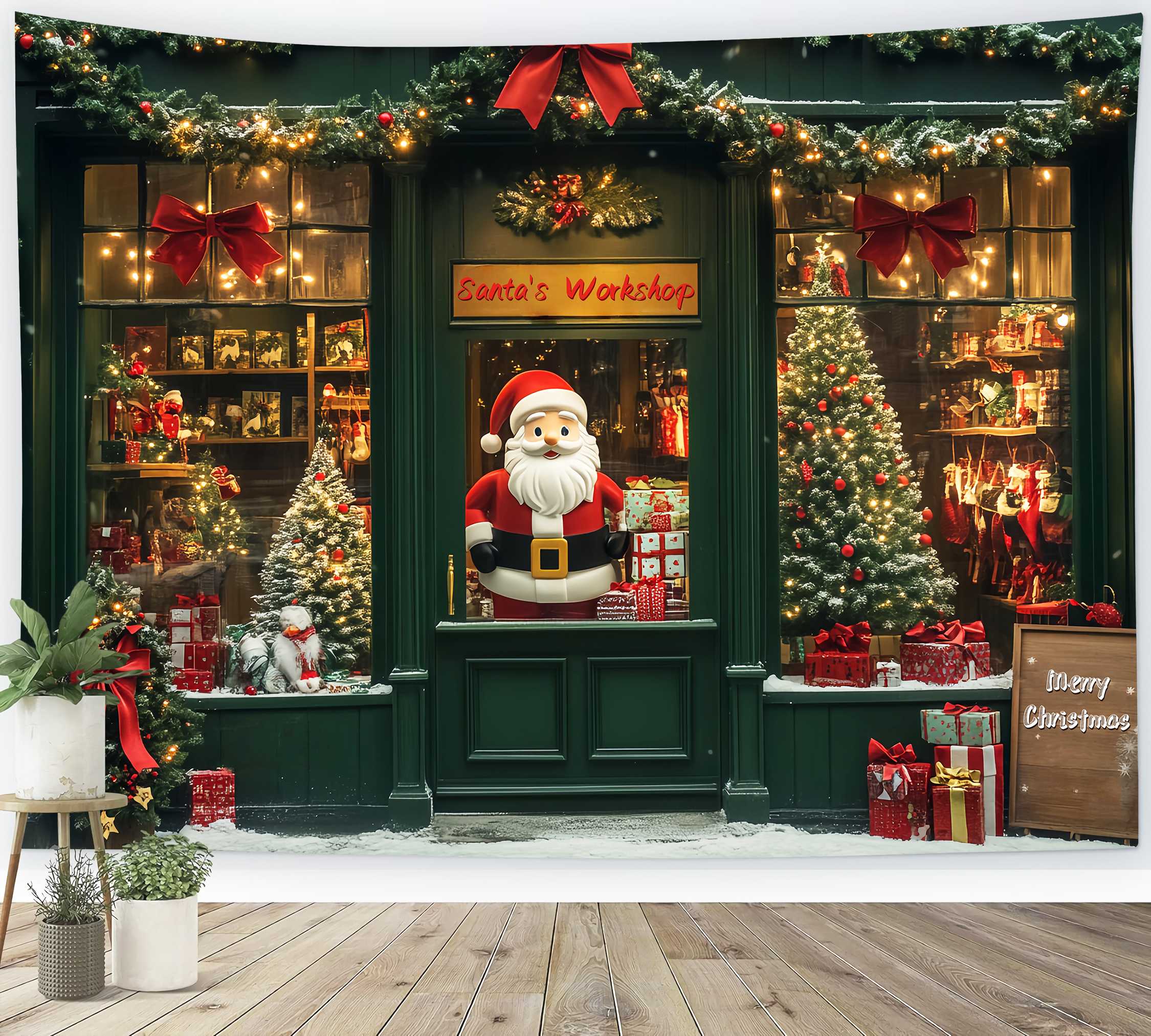 Toile de fond Noël Vitrine de l’Atelier du Père Noël LXX58-67