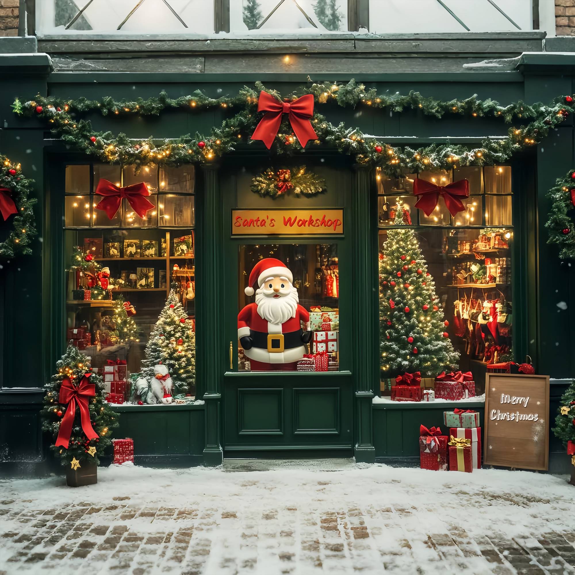 Toile de fond Noël Vitrine de l’Atelier du Père Noël LXX58-67