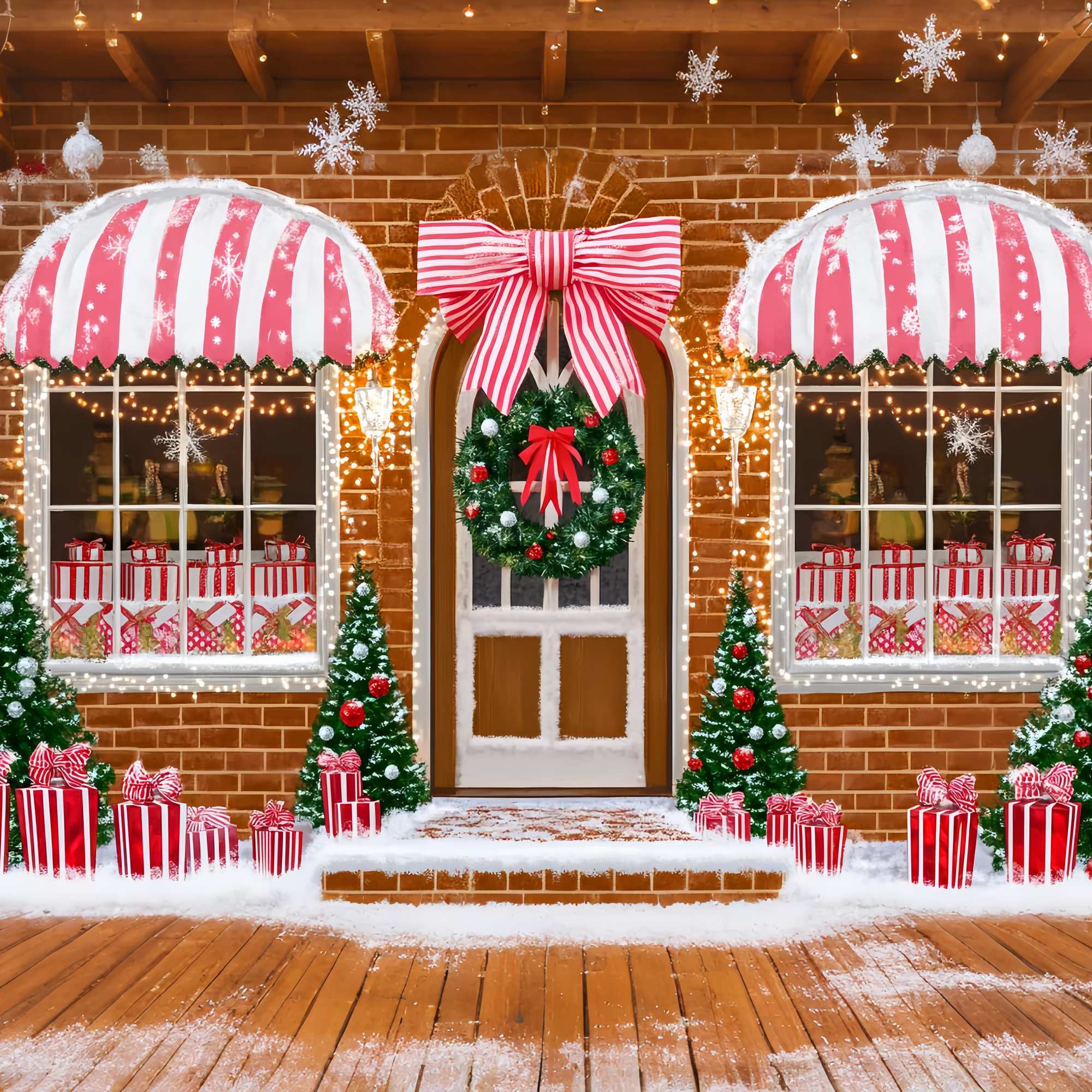 Toile de fond Noël Boutique Sucrée Canne en Bonbon LXX58-71
