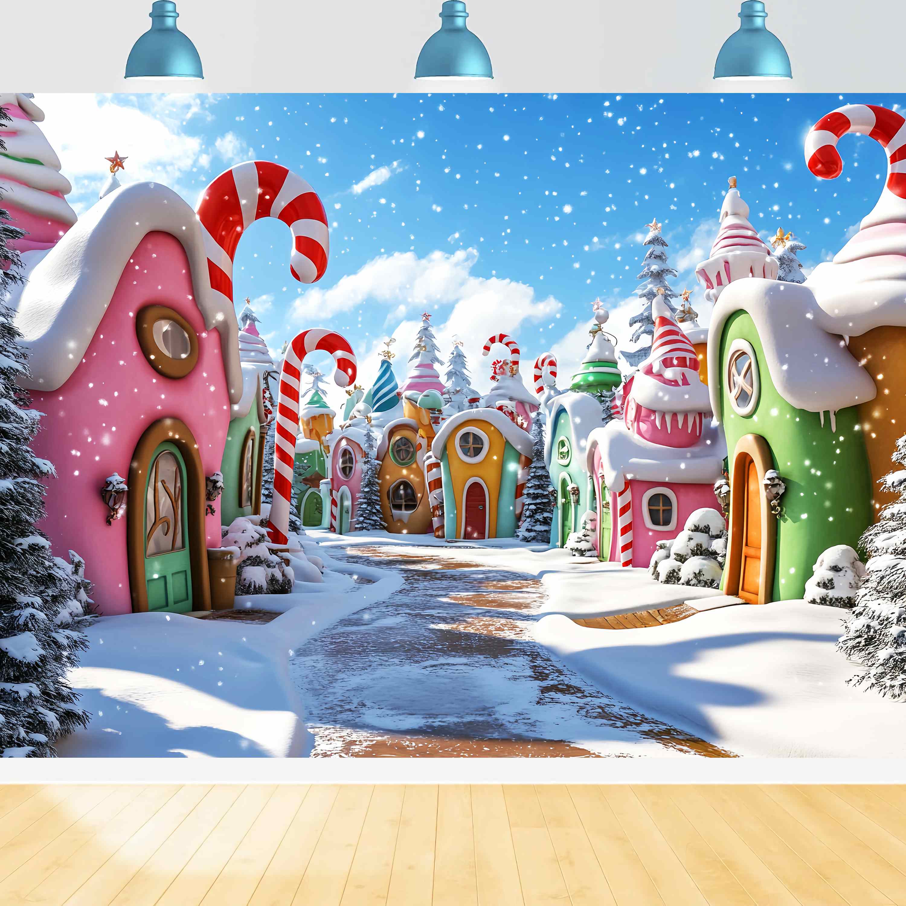 Toile de fond Noël Village Sucre d’Orge de Whoville LXX58-92