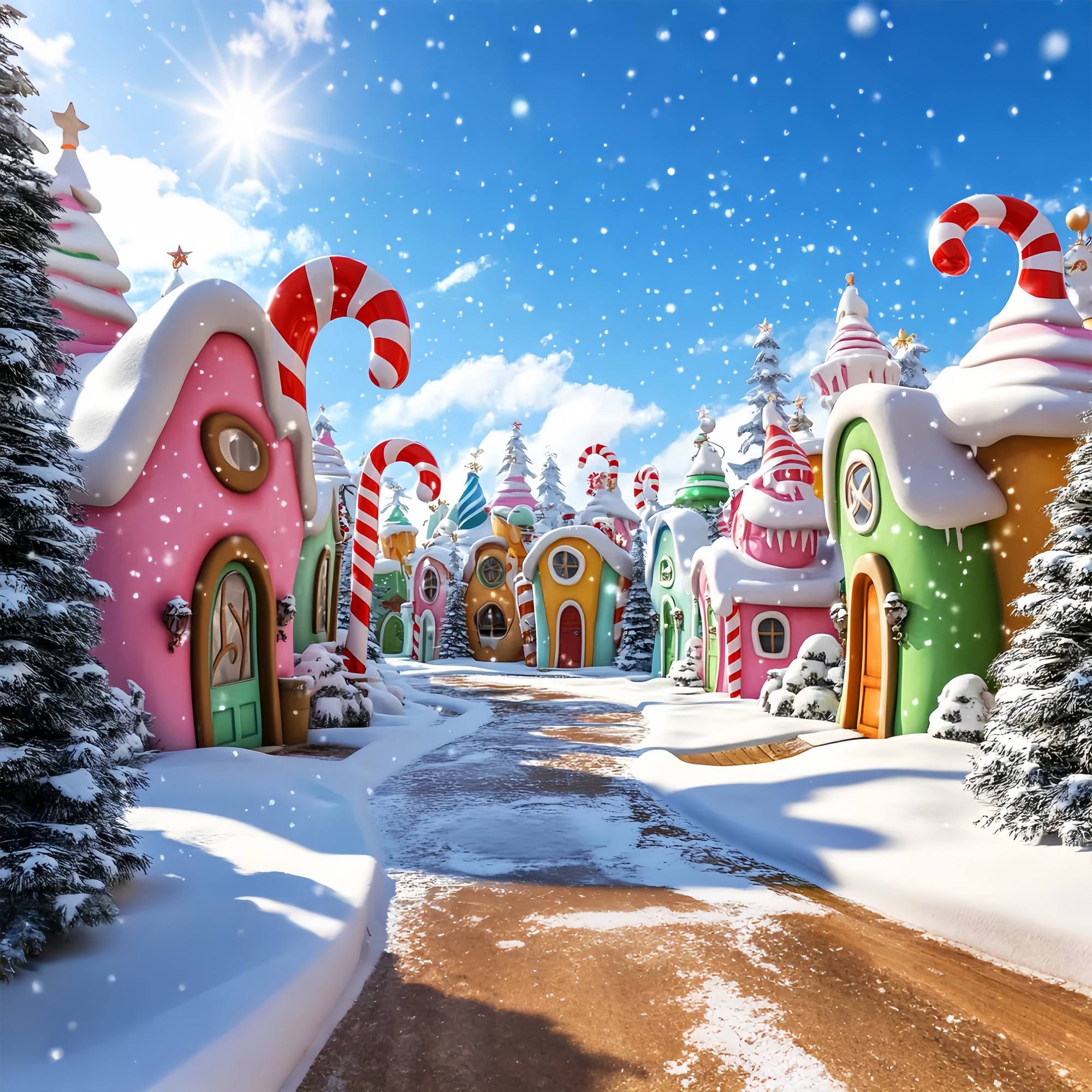 Toile de fond Noël Village Sucre d’Orge de Whoville LXX58-92