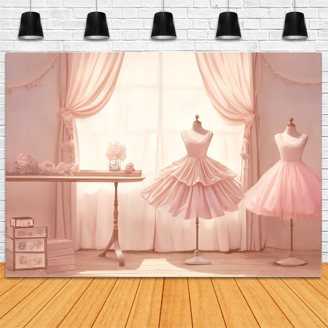 Toile de fond Danse Robe Rose Mannequin Exposition LXX59-1