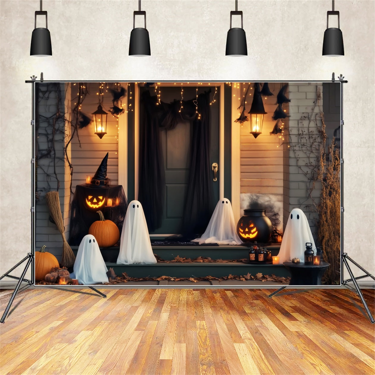 Toile De Fond Photo Halloween Fantôme Lanterne Fantôme Rassemblement Porche LXX59-104