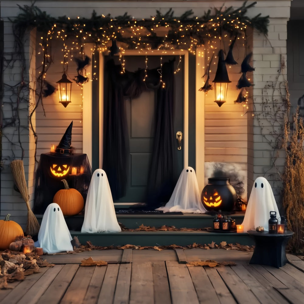Toile De Fond Photo Halloween Fantôme Lanterne Fantôme Rassemblement Porche LXX59-104