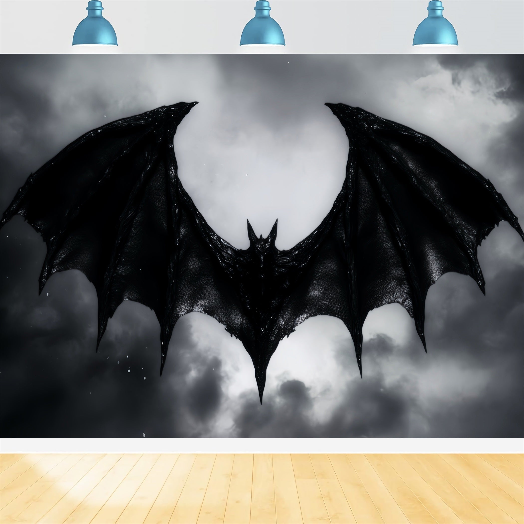 Toile De Fond Photo Halloween Chauve-Souris Silhouette Ailées Sombres LXX59-110