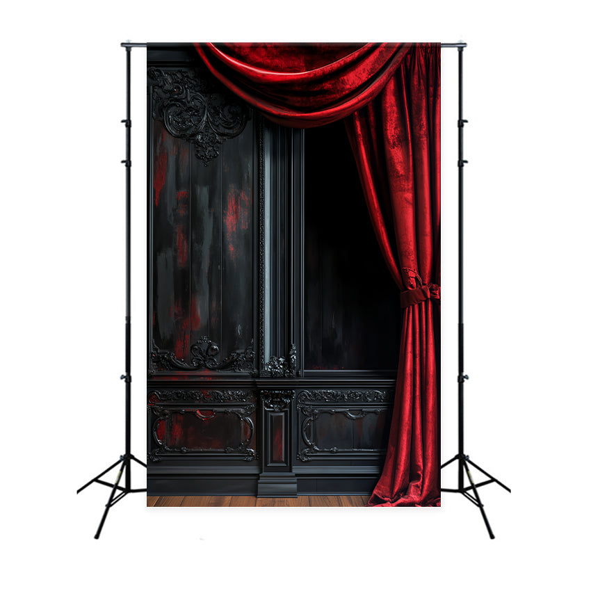 Toile Photo Halloween Velours Rouge Foncé Rideau LXX59-154