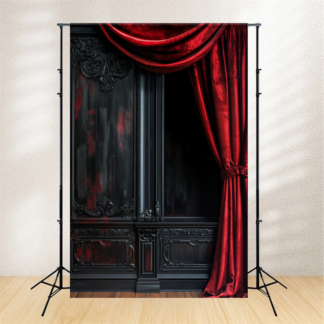 Toile Photo Halloween Velours Rouge Foncé Rideau LXX59-154