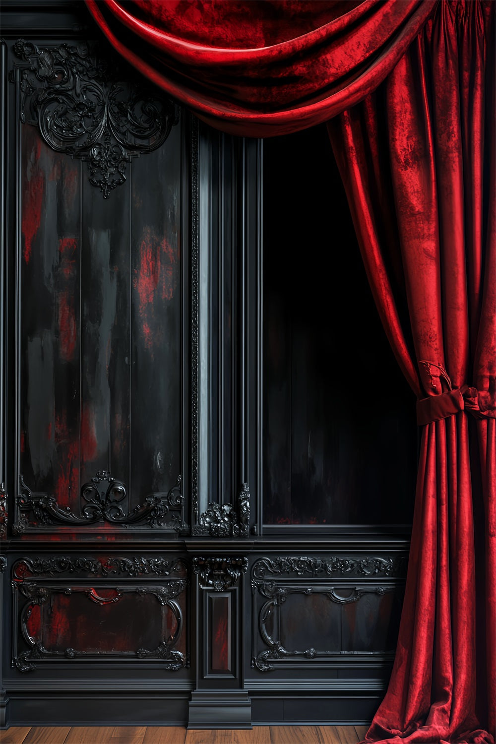 Toile Photo Halloween Velours Rouge Foncé Rideau LXX59-154