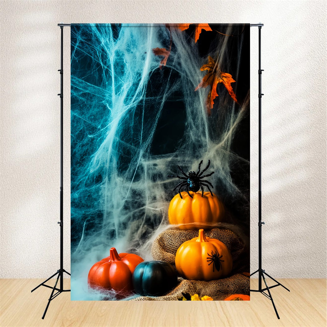 Toile De Fond Photo Halloween Citrouille Araignées Toiles Hantées LXX59-155