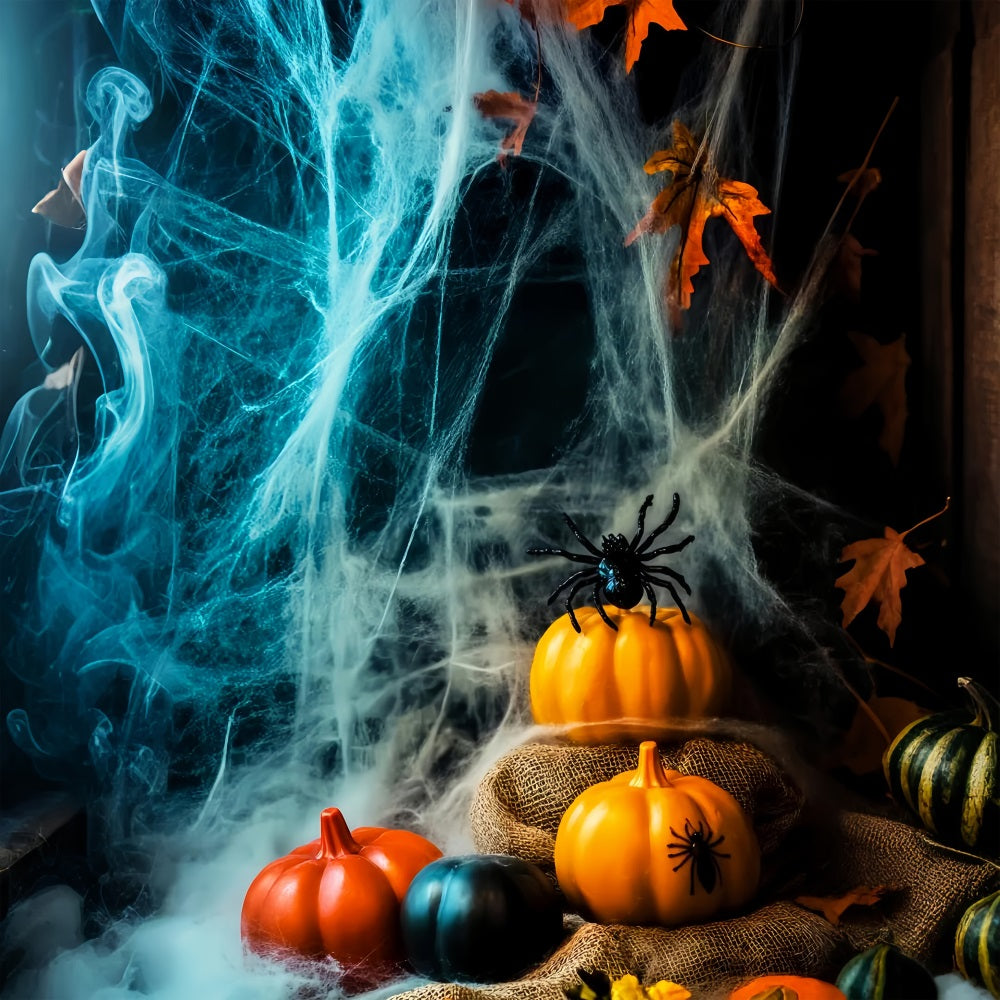 Toile De Fond Photo Halloween Citrouille Araignées Toiles Hantées LXX59-155