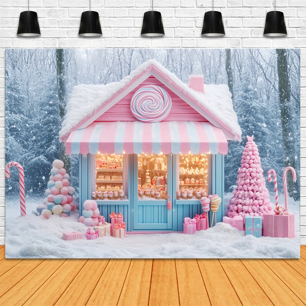 Toile de fond Noël Pays des Bonbons Boutique Hivernale Merveilleuse LXX59-162