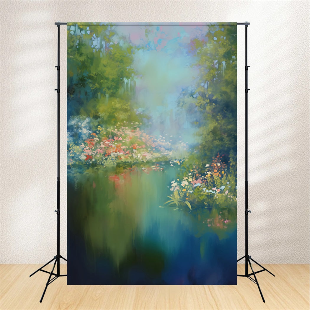 Toile de fond Danse Peinture Abstraite Jardin Impressionniste Fleurs LXX59-20