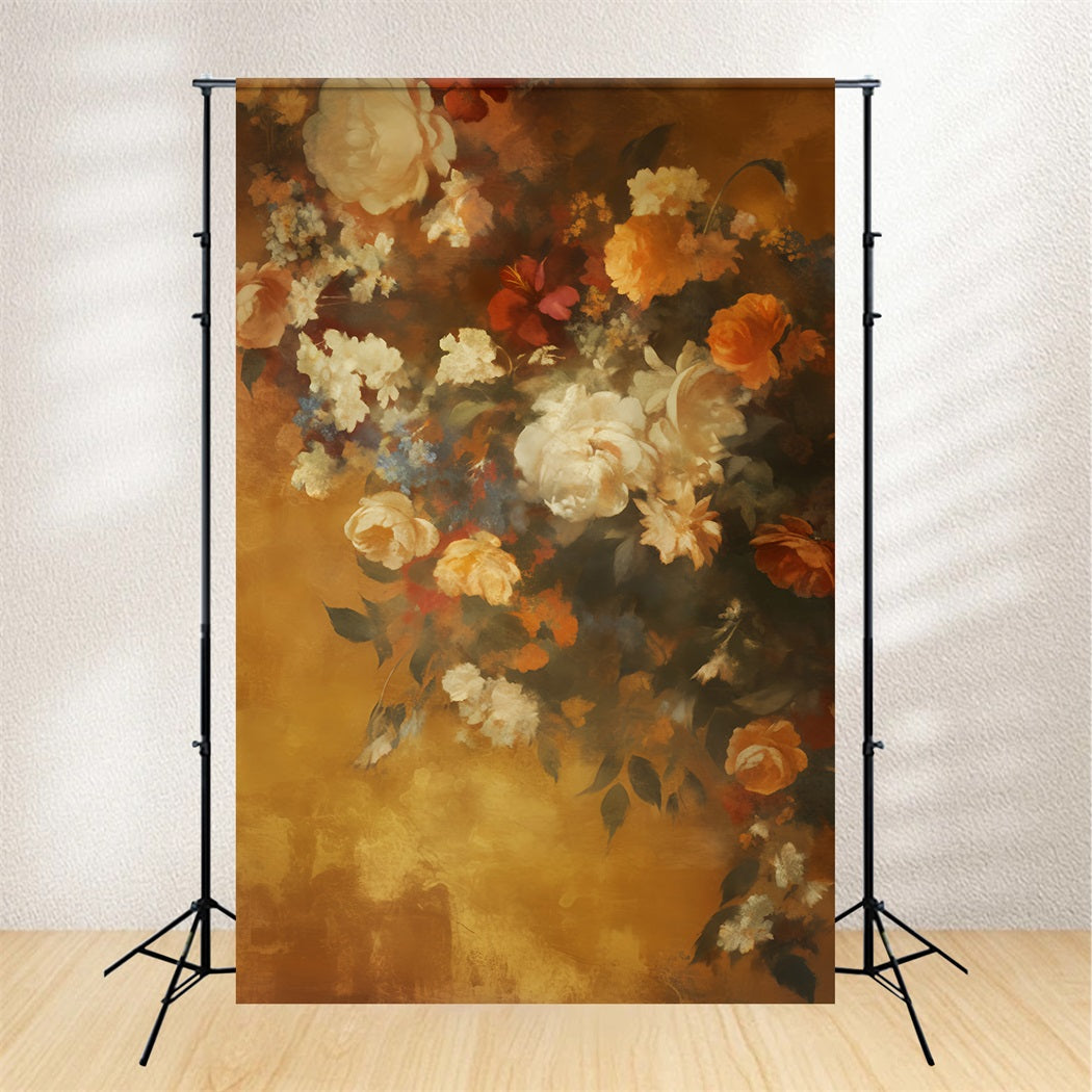 Toile de fond Danse Peinture Abstraite Motif Floral Doré Vintage LXX59-21