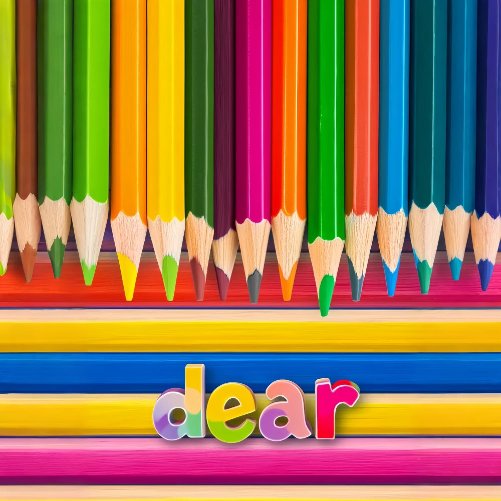 Toile de fond Retour à l'école Crayons Arc-en-Ciel Alignés Photo LXX59-216