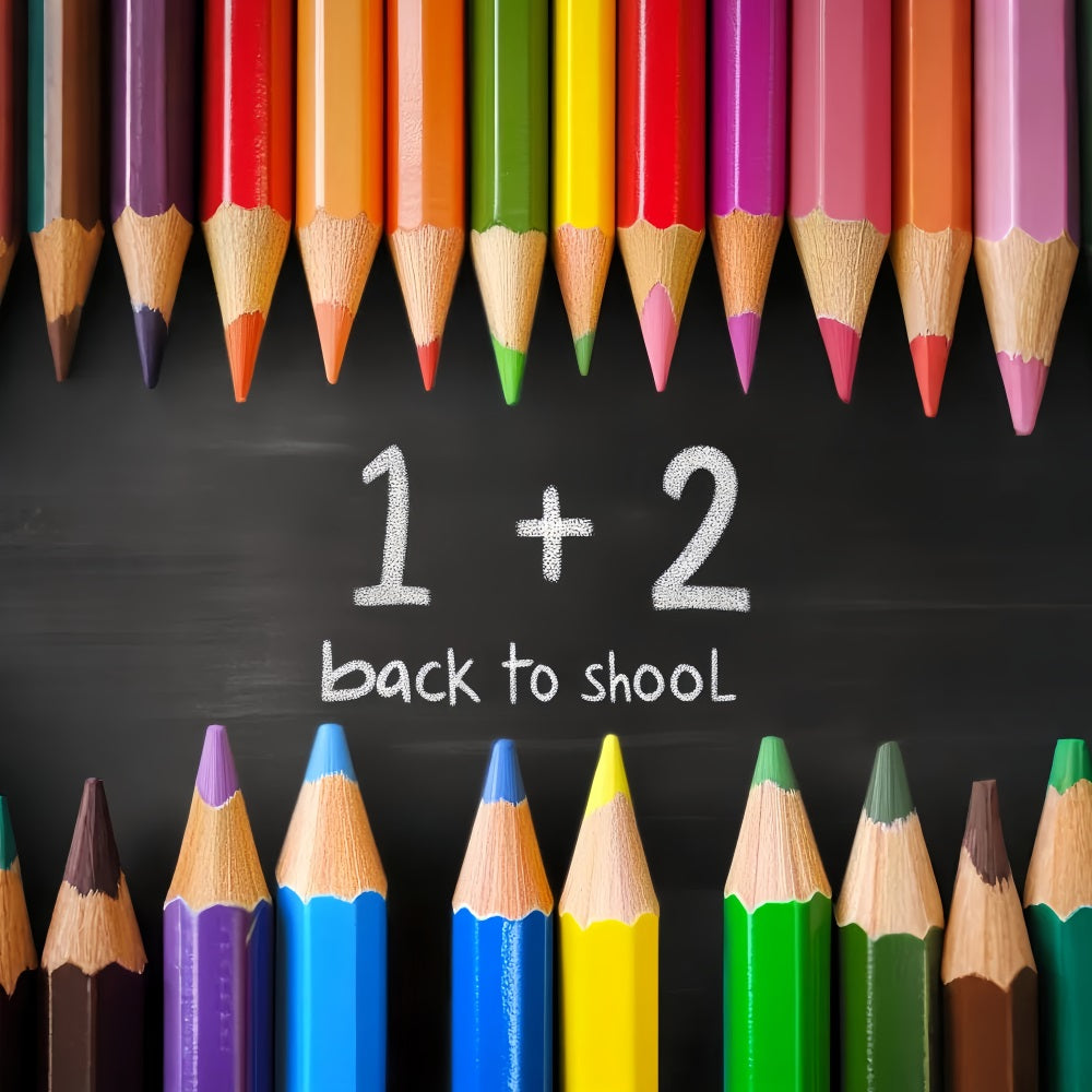 Toile de fond Retour à l'école Crayons Tableau Noir Mathématiques LXX59-217