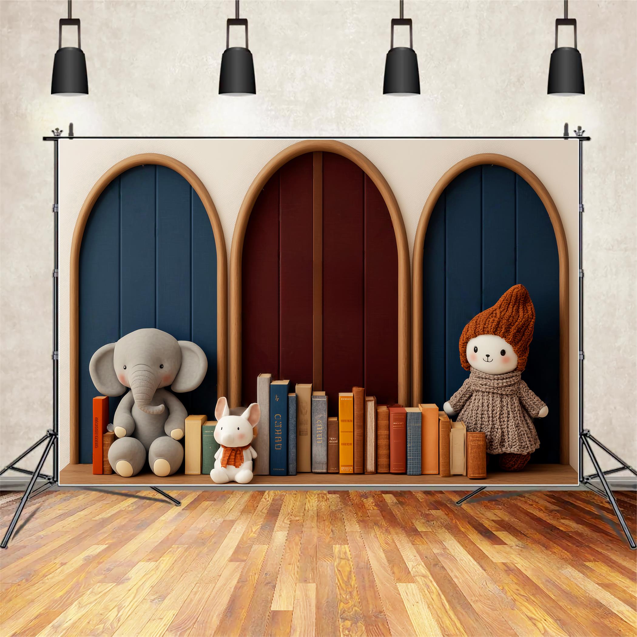 Toile de fond Retour à l'école Figurines Jouets Décor Conte LXX59-228