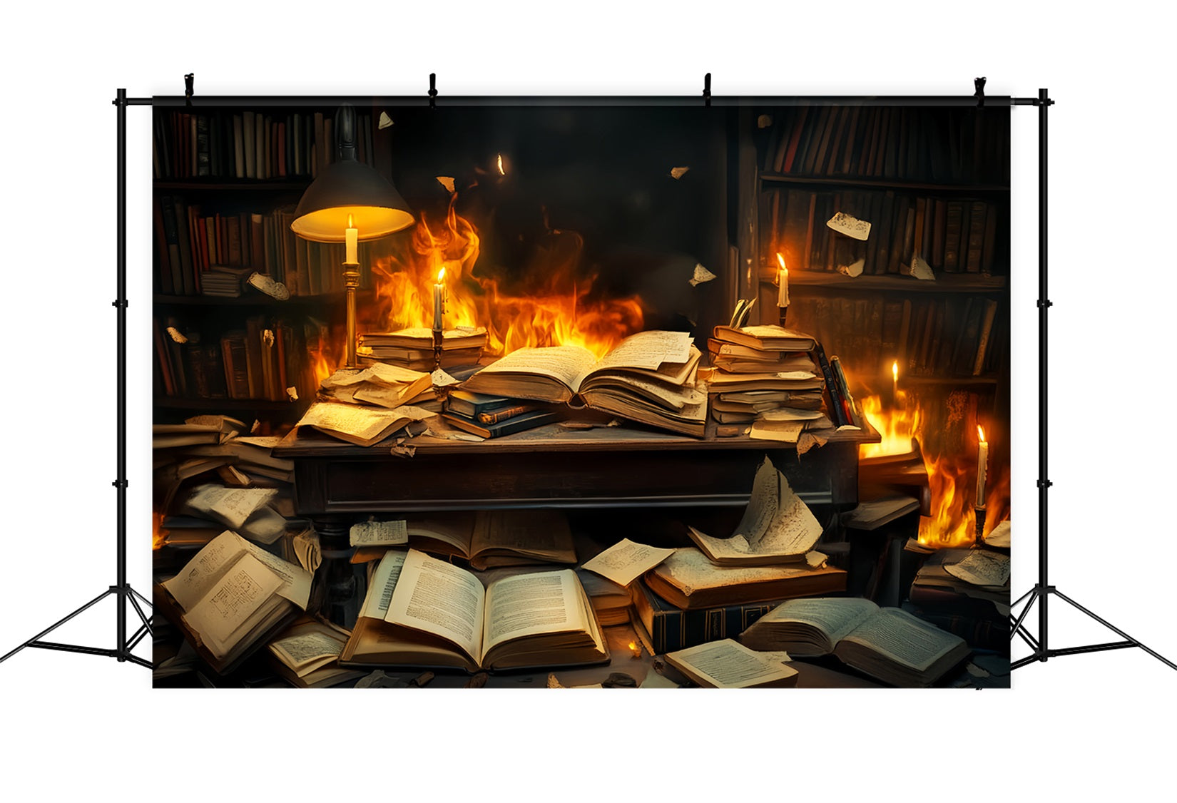 Toile de fond Retour à l'école Livres Brûlants Bureau Chaotique LXX59-244