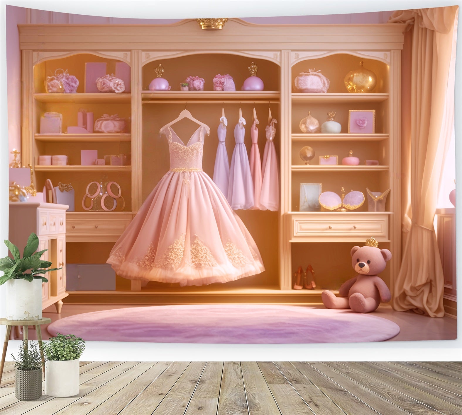Toile de fond Danse Garde-Robe Royale Élégance Rose LXX59-25
