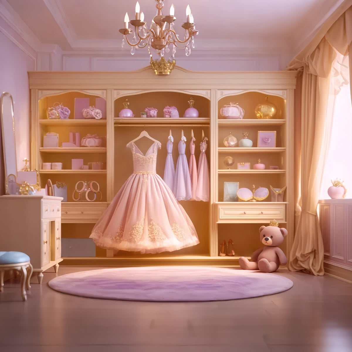 Toile de fond Danse Garde-Robe Royale Élégance Rose LXX59-25