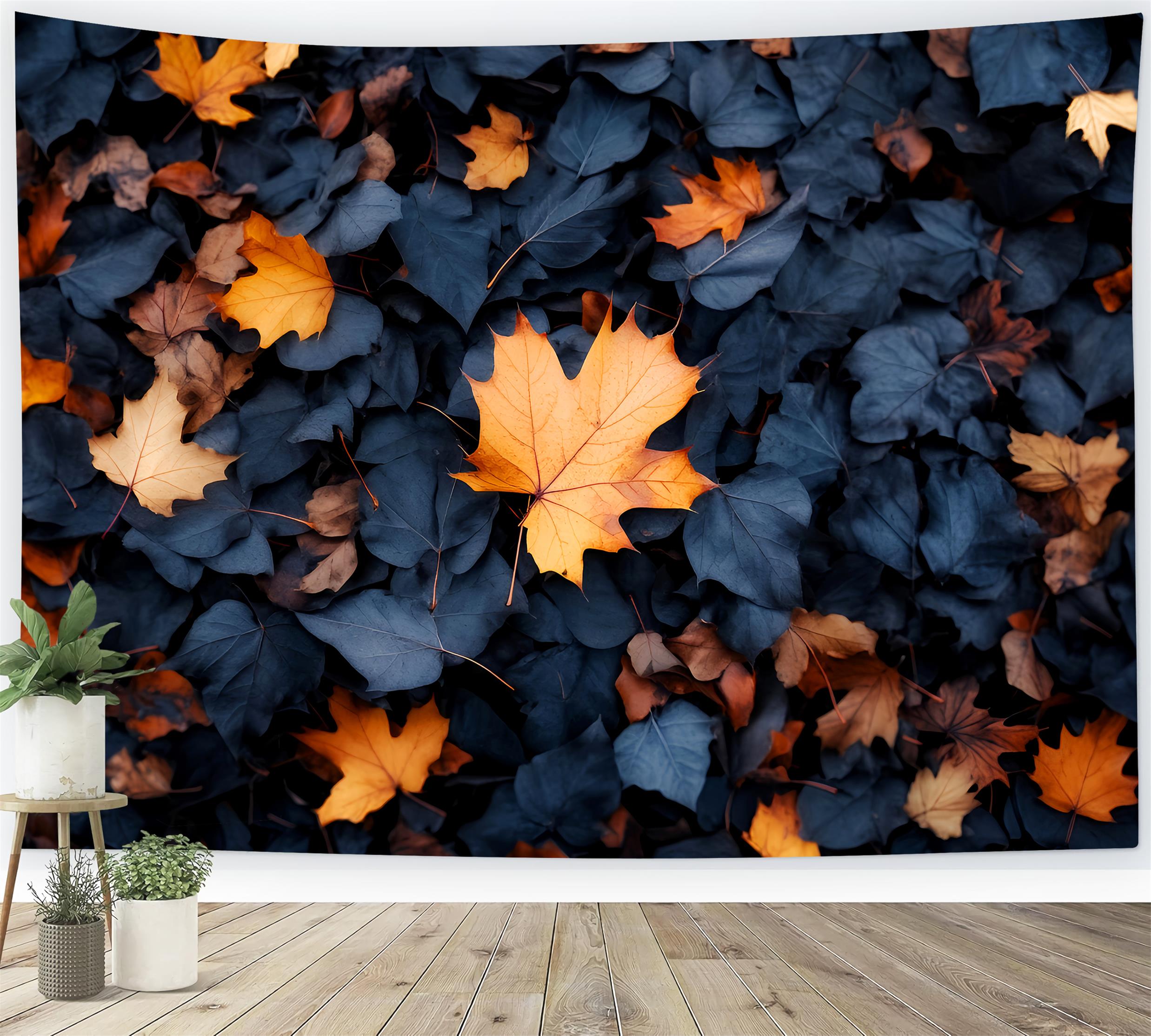 Toile de fond Photo Automne Feuilles Tombées Fraîches Motif LXX59-281