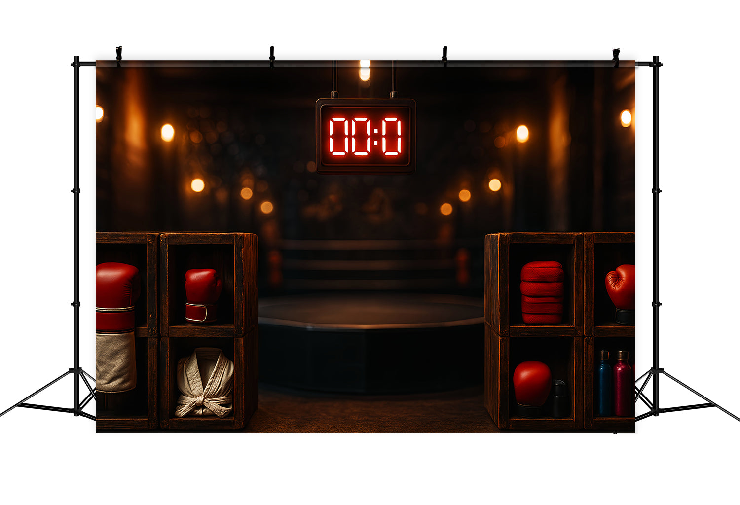 Fond sportif Ring de boxe Compte à rebours Fonds sportifs pour la photographie LXX59-301