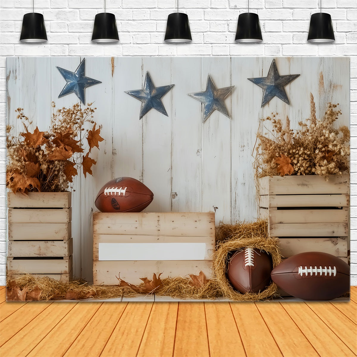 Fonds football Décoration rustique Football Automne Fonds sportifs LXX59-303