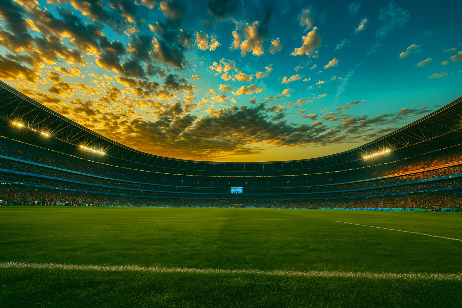 Fond football Grand stade avec lumières du soir Fond sportif LXX59-321